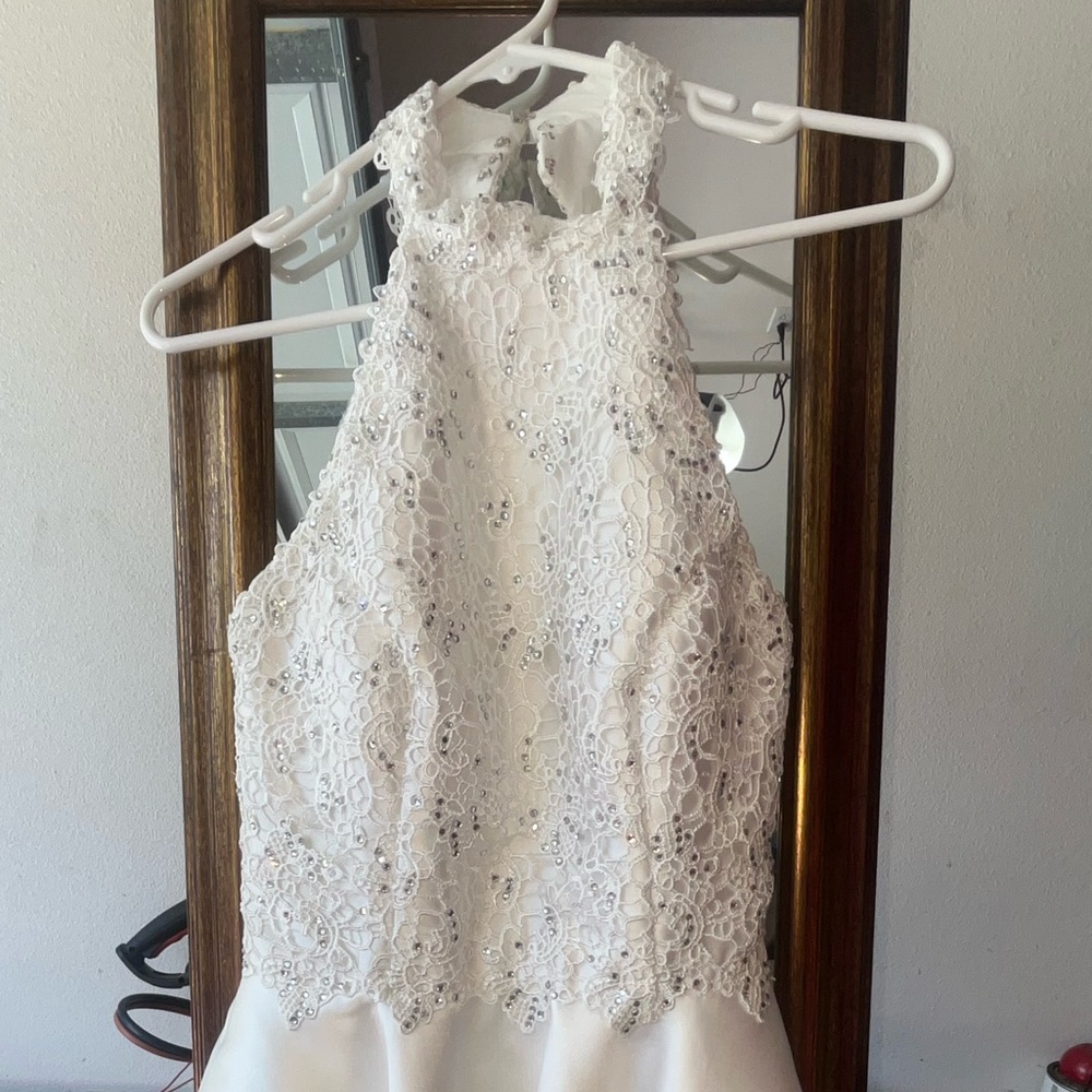Alyce White Lace Rhinestone Cocktail